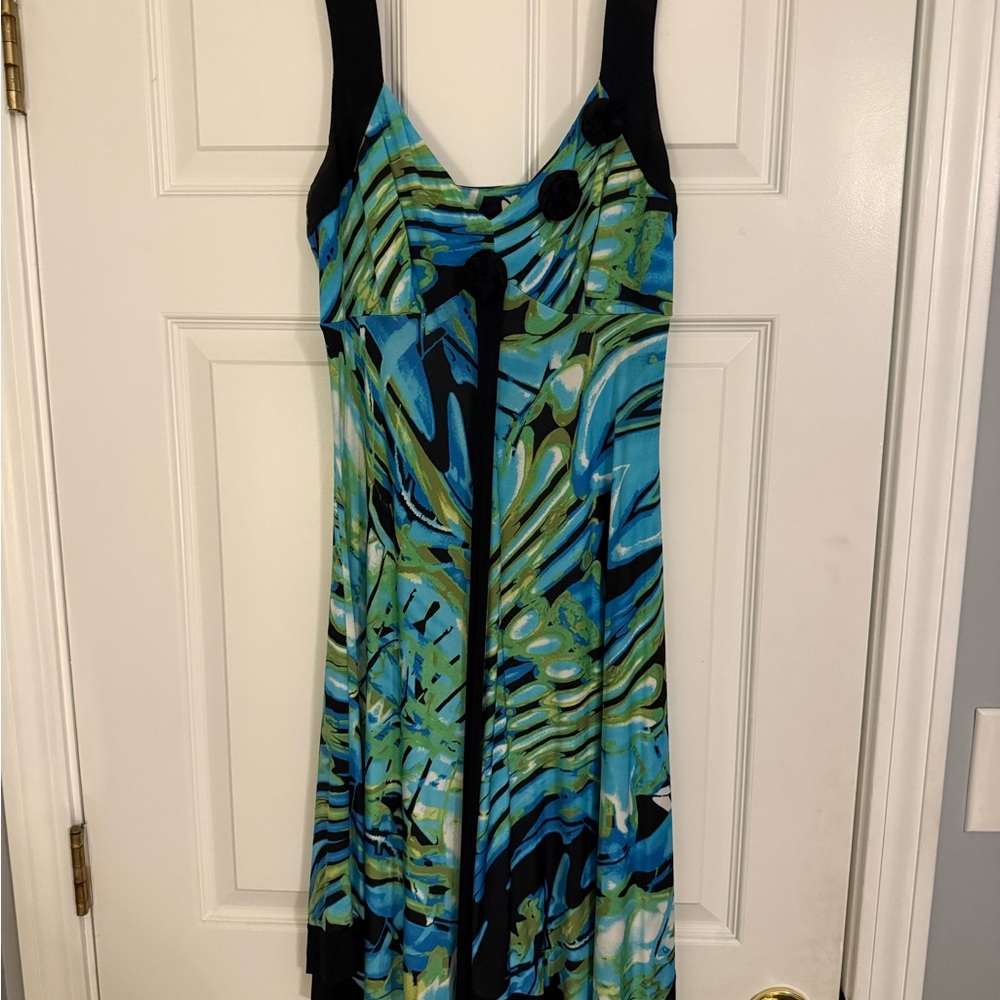 Bali Blue Green Scoop Neck Sundress